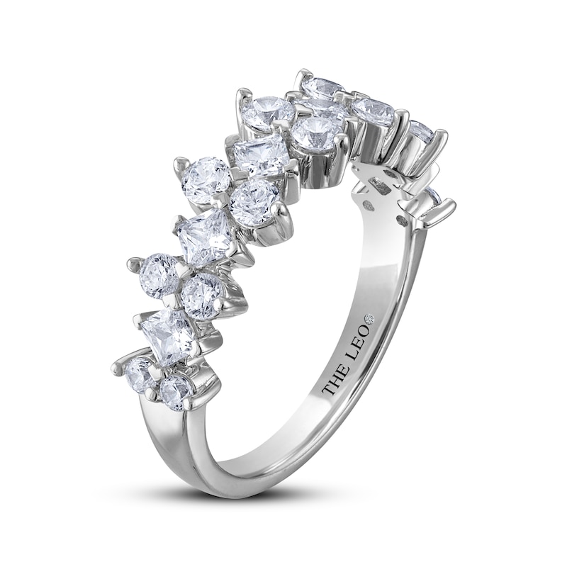 Main Image 2 of THE LEO Diamond Princess & Round-Cut Ring 1-1/2 ct tw 14K White Gold