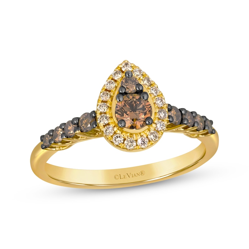 Main Image 1 of Le Vian Multi-Diamond Pear-Shaped Ring 5/8 ct tw 14K Honey Gold