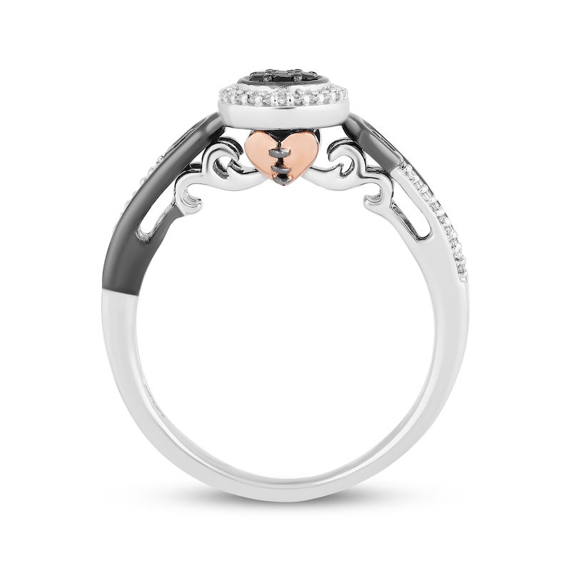 Disney Treasures The Nightmare Before Christmas Diamond Ring 1/6 ct tw Sterling Silver & 10K Rose Gold