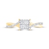 Thumbnail Image 3 of Multi-Diamond Center Square Promise Ring 1/5 ct tw 10K Two-Tone Gold