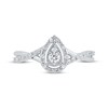 Thumbnail Image 3 of Multi-Diamond Center Pear-Shaped Promise Ring 1/6 ct tw Sterling Silver