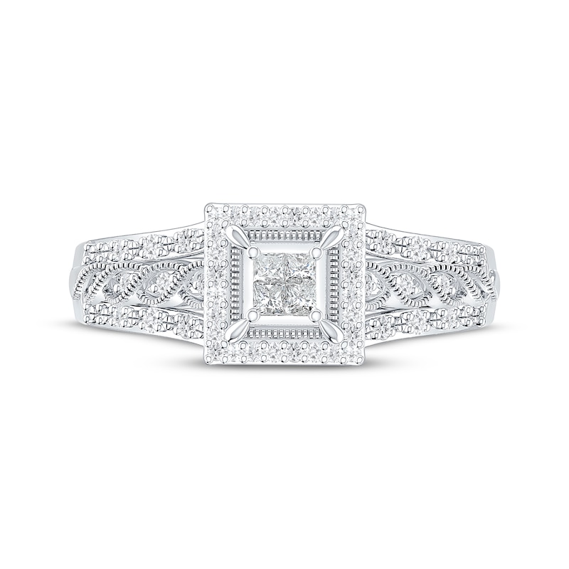 Main Image 3 of Princess-Cut Quad Diamond Promise Ring 1/4 ct tw 10K White Gold