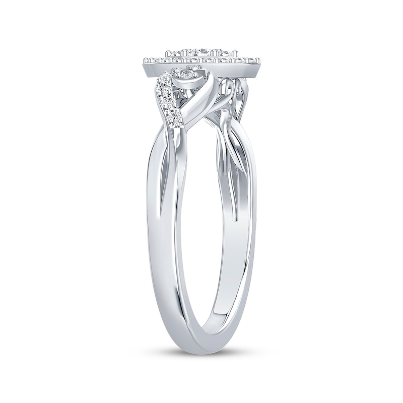 Main Image 2 of Marquise-Shaped Multi-Diamond Promise Ring 1/5 ct tw Sterling Silver