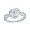 Thumbnail Image 1 of Multi-Diamond Heart-Shaped Ring 1/5 ct tw 10K White Gold