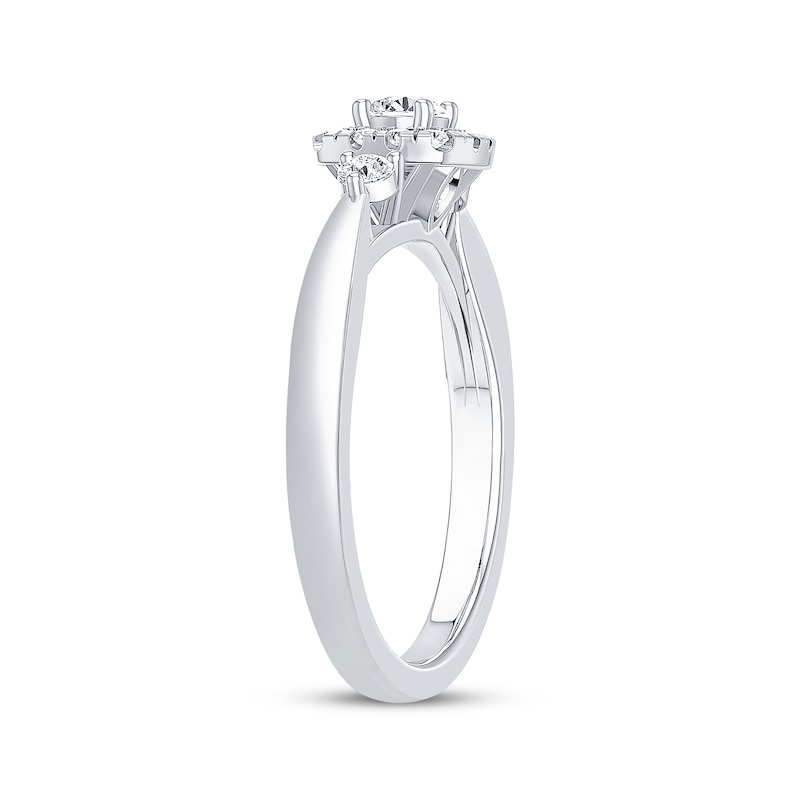 Main Image 2 of Diamond Cushion Frame Promise Ring 3/8 ct tw 10K White Gold