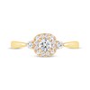 Thumbnail Image 3 of Diamond Cushion Frame Promise Ring 3/8 ct tw 10K Yellow Gold