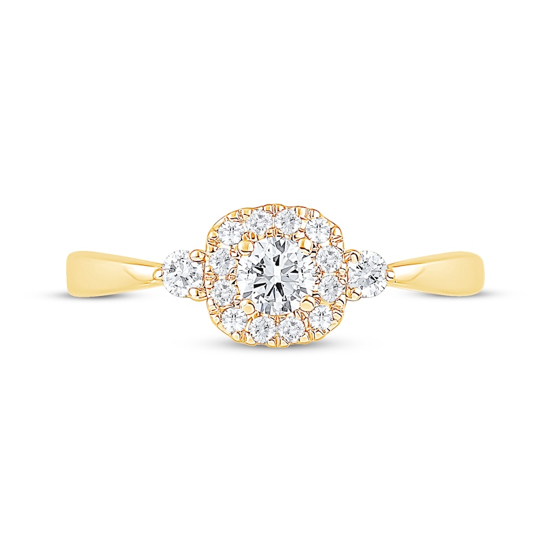 Main Image 3 of Diamond Cushion Frame Promise Ring 3/8 ct tw 10K Yellow Gold