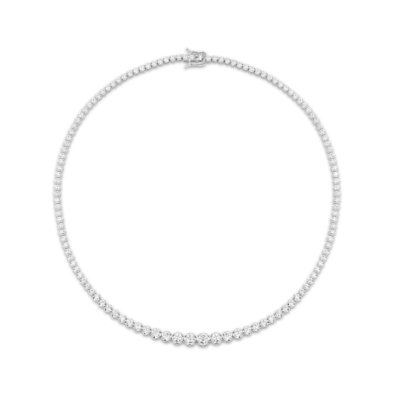 KAY Lab-Grown Diamonds Graduated Riviera Necklace 7 ct tw 14K White Gold 17.7"