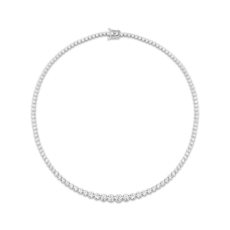 Lab-Created Diamonds by KAY Graduated Riviera Necklace 7 ct tw 14K White Gold 17.7"