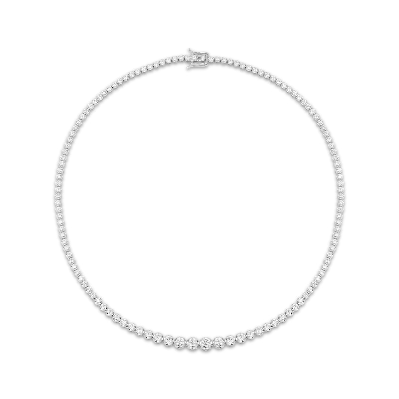 Main Image 1 of KAY Lab-Grown Diamonds Graduated Riviera Necklace 7 ct tw 14K White Gold 17.7&quot;