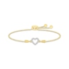 Thumbnail Image 1 of KAY Lab-Grown Diamonds Heart Bolo Bracelet 1/10 ct tw 10K Yellow Gold 9.5&quot;