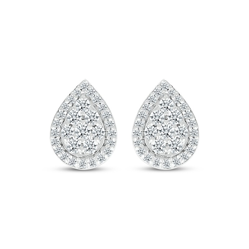 Main Image 2 of KAY Lab-Grown Diamonds Pear-Shaped Multi-Stone Stud Earrings 1/3 ct tw 10K White Gold