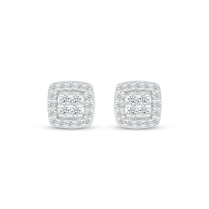 Lab-Created Diamonds by KAY Cushion-Shaped Multi-Stone Stud Earrings 1/ ...