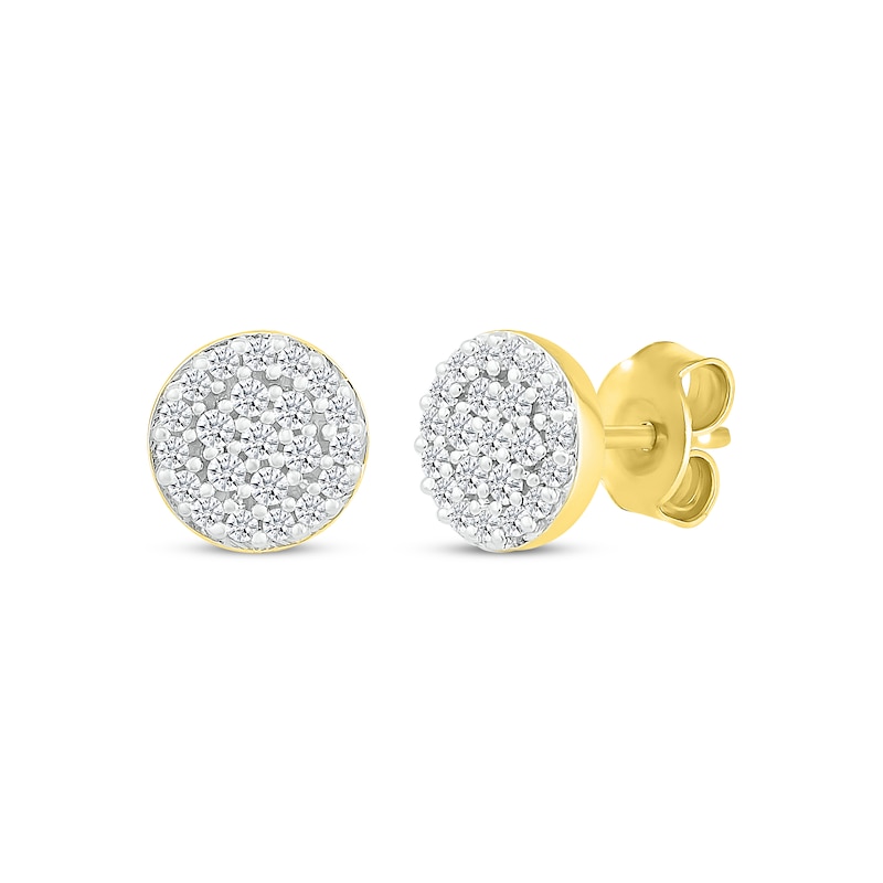 Main Image 1 of KAY Lab-Grown Diamonds Multi-Stone Stud Earrings 1/5 ct tw 10K Yellow Gold
