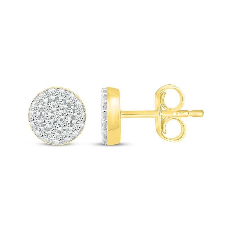 Main Image 3 of KAY Lab-Grown Diamonds Multi-Stone Stud Earrings 1/5 ct tw 10K Yellow Gold