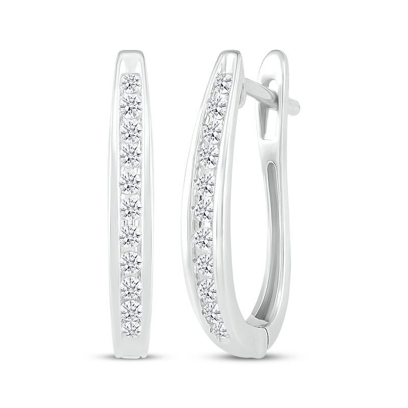 Main Image 1 of KAY Lab-Grown Diamonds Hoop Earrings 1/5 ct tw 10K White Gold
