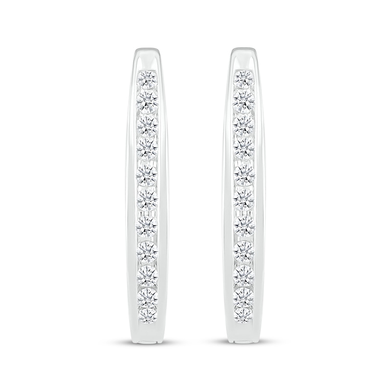 Main Image 2 of KAY Lab-Grown Diamonds Hoop Earrings 1/5 ct tw 10K White Gold