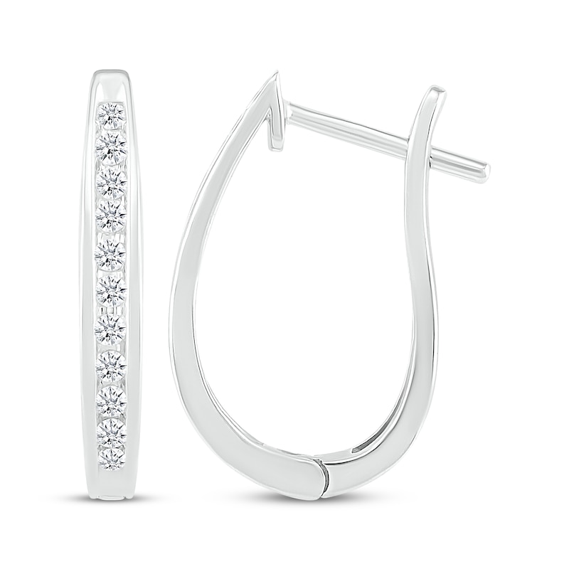Main Image 3 of KAY Lab-Grown Diamonds Hoop Earrings 1/5 ct tw 10K White Gold