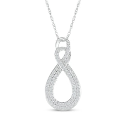 KAY Lab-Grown Diamonds Double Infinity Necklace 3/8 ct tw 10K White Gold 18"