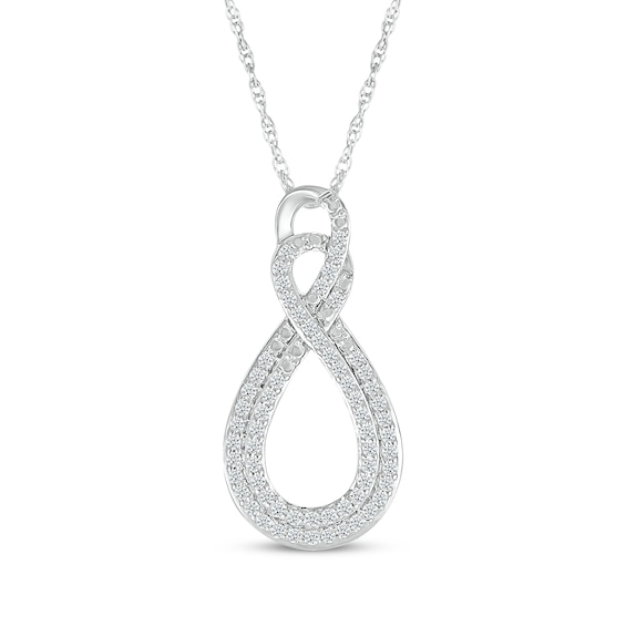 Lab-Created Diamonds by KAY Double Infinity Necklace 3/8 ct tw 10K White Gold 18"