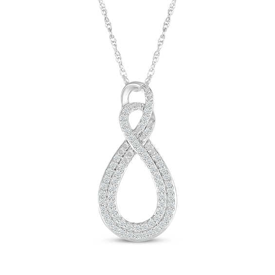 KAY Lab-Grown Diamonds Double Infinity Necklace 3/8 ct tw 10K White Gold 18"