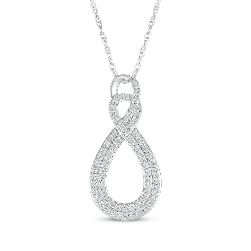 Main Image 1 of KAY Lab-Grown Diamonds Double Infinity Necklace 3/8 ct tw 10K White Gold 18&quot;