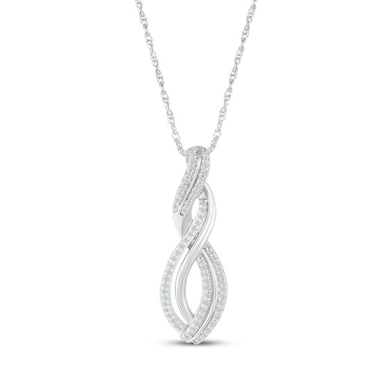 KAY Lab-Grown Diamonds Double Swirl Necklace 1/3 ct tw 10K White Gold 18"