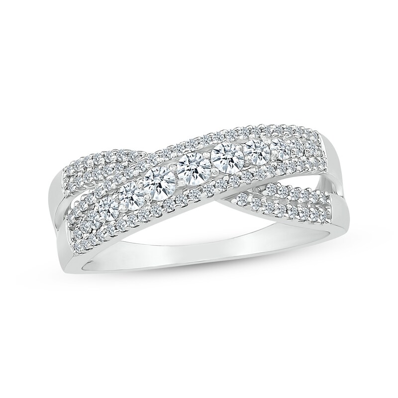 Main Image 1 of KAY Lab-Grown Diamonds Crossover Ring 5/8 ct tw 10K White Gold