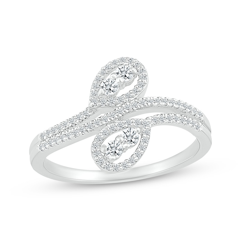 Main Image 1 of KAY Lab-Grown Diamonds Teardrop Bypass Ring 1/2 ct tw 10K White Gold
