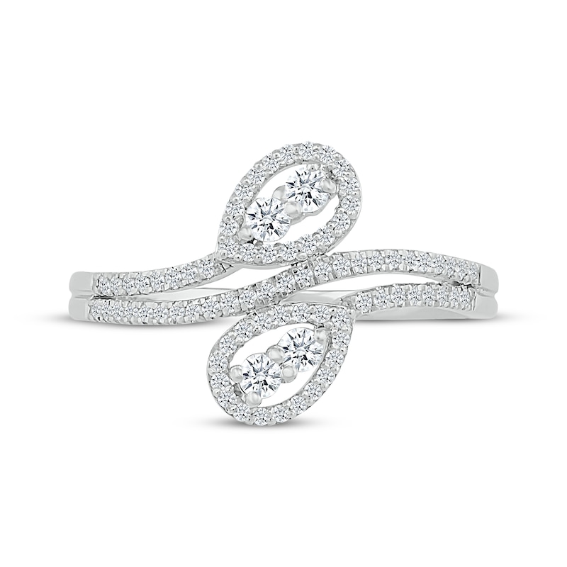 Main Image 3 of KAY Lab-Grown Diamonds Teardrop Bypass Ring 1/2 ct tw 10K White Gold