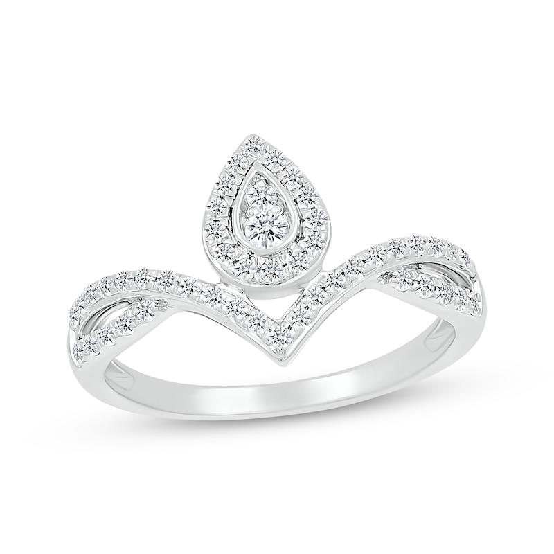 Main Image 1 of KAY Lab-Grown Diamonds Teardrop Chevron Ring 1/3 ct tw 10K White Gold