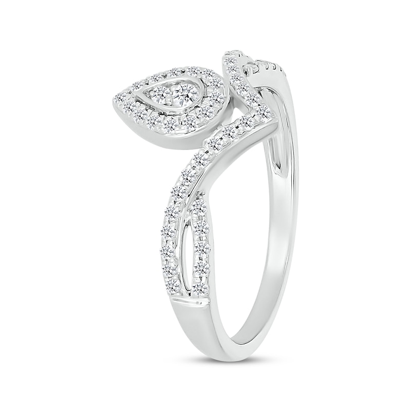 Main Image 2 of KAY Lab-Grown Diamonds Teardrop Chevron Ring 1/3 ct tw 10K White Gold