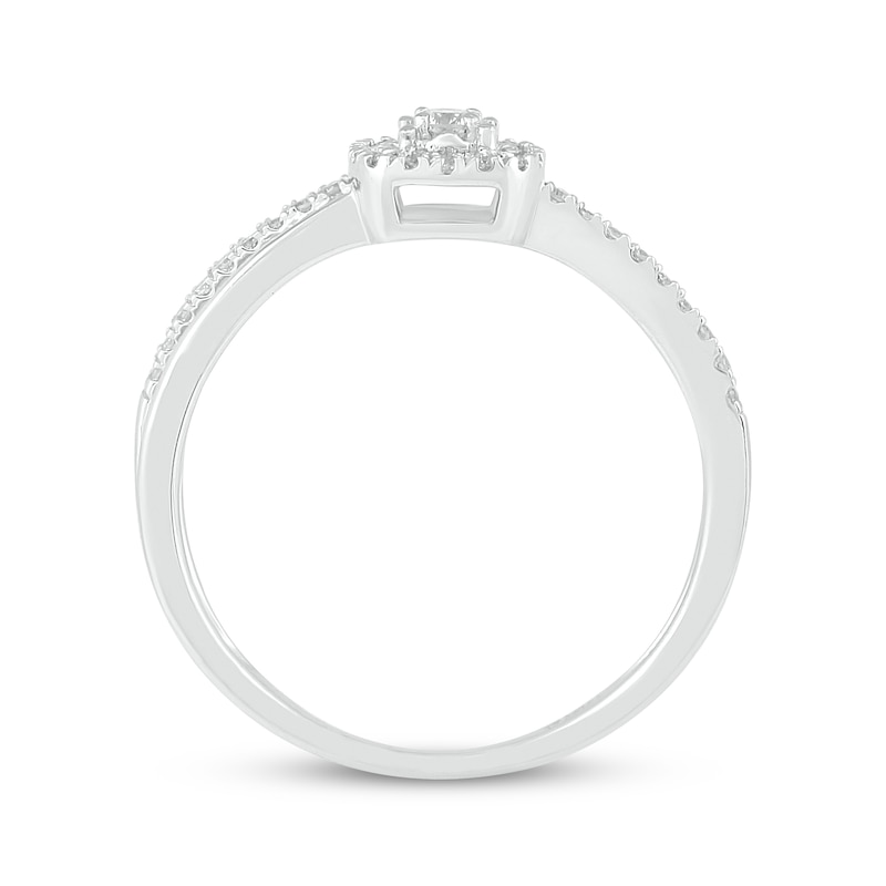 Main Image 2 of KAY Lab-Grown diamonds Cushion-Shaped Halo Promise Ring 1/5 ct tw 10K White Gold