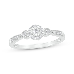 KAY Lab-Grown diamonds Halo Promise Ring 1/4 ct tw 10K White Gold