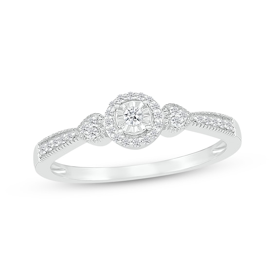 KAY Lab-Grown diamonds Halo Promise Ring 1/4 ct tw 10K White Gold