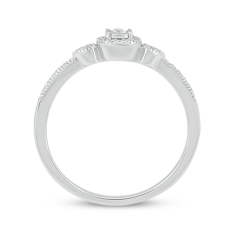 Main Image 2 of KAY Lab-Grown diamonds Halo Promise Ring 1/4 ct tw 10K White Gold