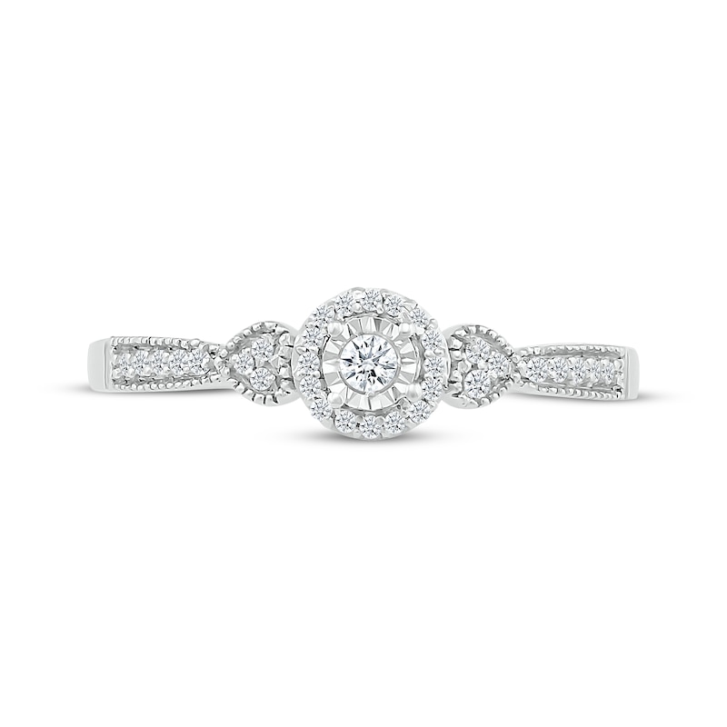 Main Image 3 of KAY Lab-Grown diamonds Halo Promise Ring 1/4 ct tw 10K White Gold