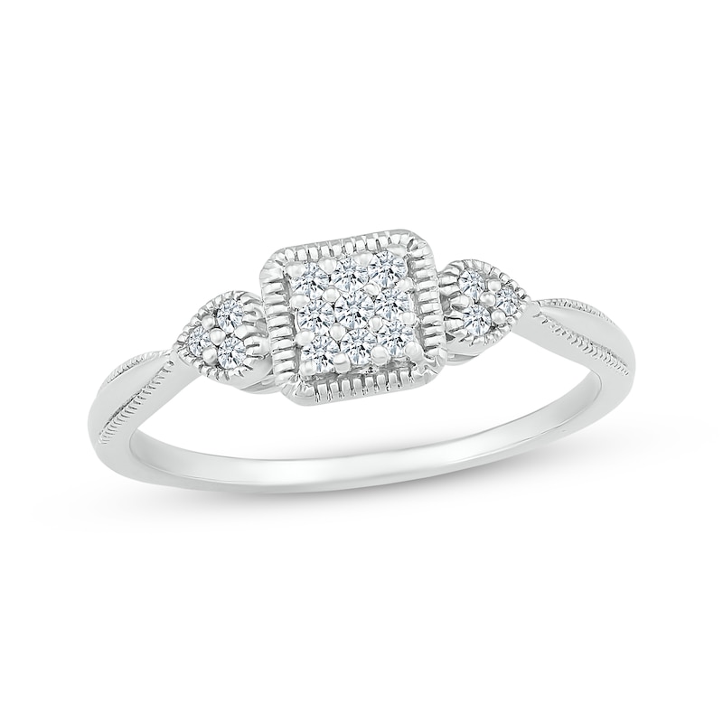Main Image 1 of KAY Lab-Grown diamonds Cushion-Shaped Multi-Stone Promise Ring 1/8 ct tw 10K White Gold