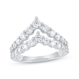 KAY Lab-Grown Diamonds Two-Row Chevron Fashion Ring 1-1/2 ct tw 10K White Gold