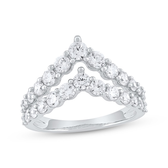 KAY Lab-Grown Diamonds Two-Row Chevron Fashion Ring 1-1/2 ct tw 10K White Gold