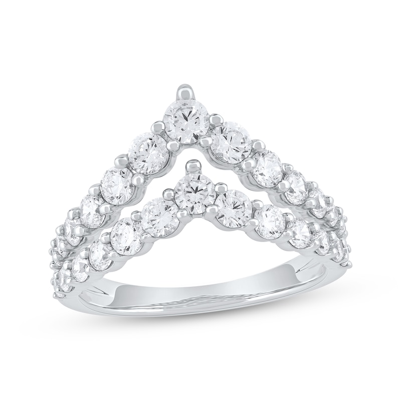 Main Image 1 of KAY Lab-Grown Diamonds Two-Row Chevron Fashion Ring 1-1/2 ct tw 10K White Gold