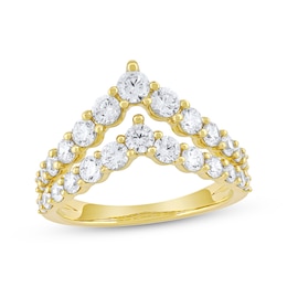 KAY Lab-Grown Diamonds Two-Row Chevron Fashion Ring 1-1/2 ct tw 10K Yellow Gold