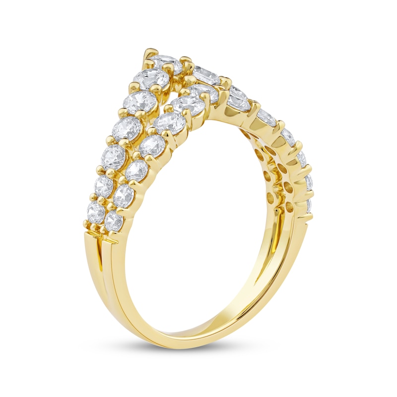 Main Image 2 of KAY Lab-Grown Diamonds Two-Row Chevron Fashion Ring 1-1/2 ct tw 10K Yellow Gold