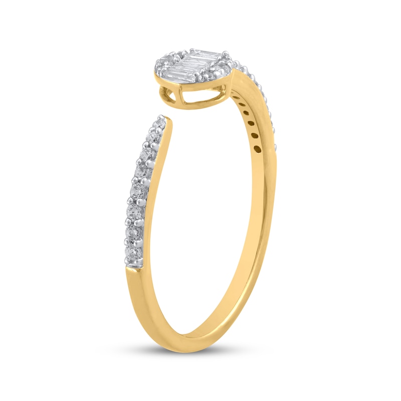 Baguette & Round-Cut Diamond Deconstructed Ring 1/4 ct tw 10K Yellow Gold