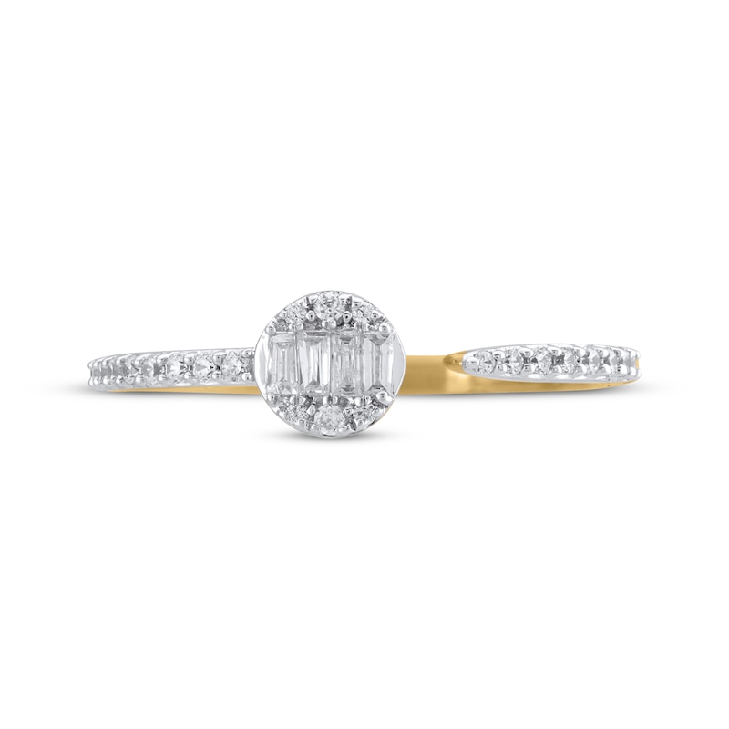 Baguette & Round-Cut Diamond Deconstructed Ring 1/4 ct tw 10K Yellow Gold