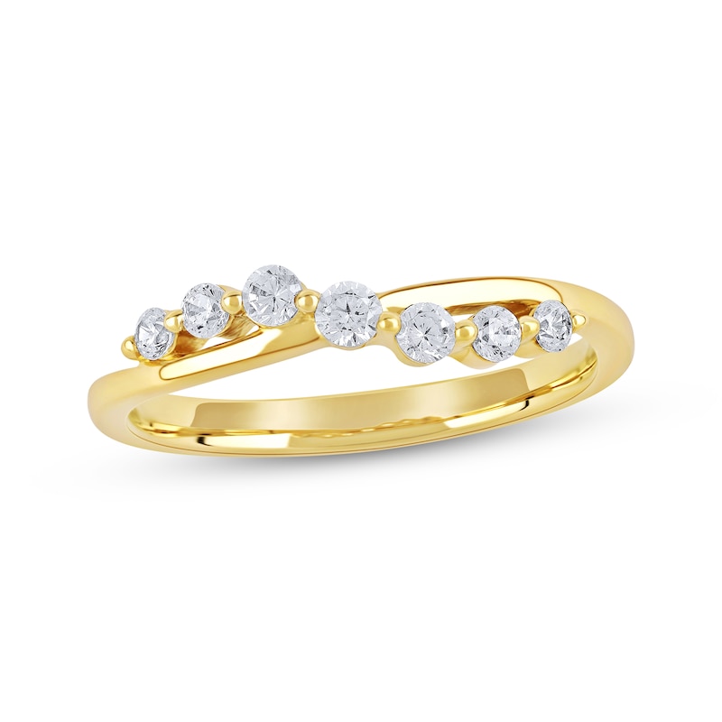 Main Image 1 of KAY Lab-Grown Diamonds Crossover Wave Fashion Ring 1/4 ct tw 10K Yellow Gold