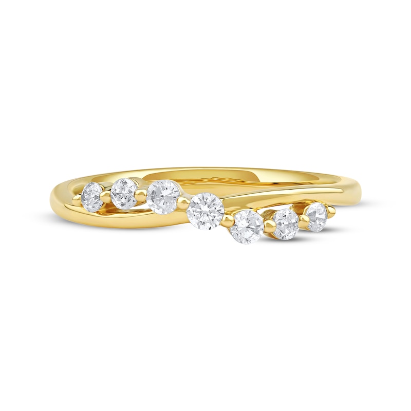 Main Image 3 of KAY Lab-Grown Diamonds Crossover Wave Fashion Ring 1/4 ct tw 10K Yellow Gold