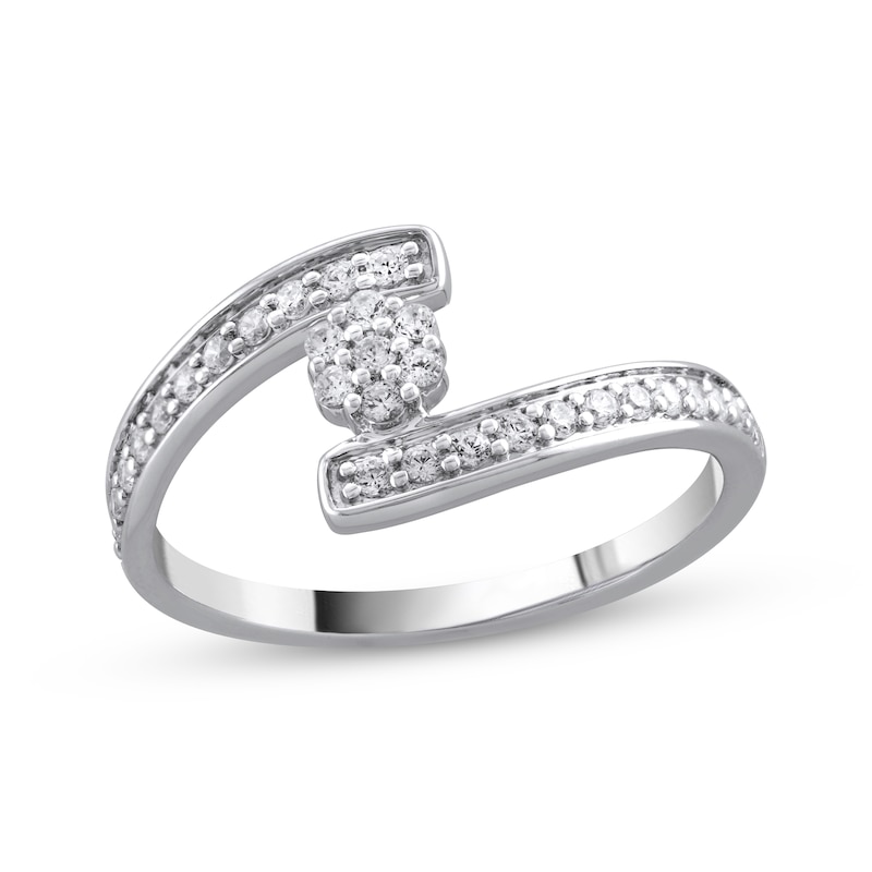 Main Image 1 of Diamond Bypass Ring 1/4 ct tw 10K White Gold