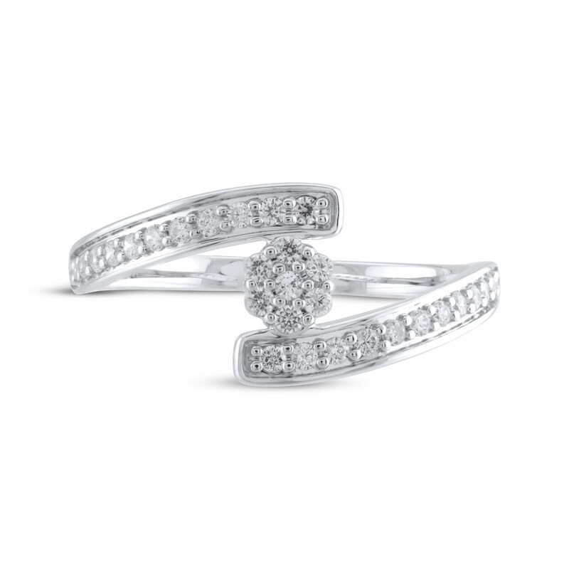 Main Image 3 of Diamond Bypass Ring 1/4 ct tw 10K White Gold
