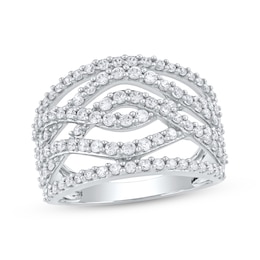 KAY Lab-Grown Diamonds Multi-Row Crossover Ring 1 ct tw 10K White Gold